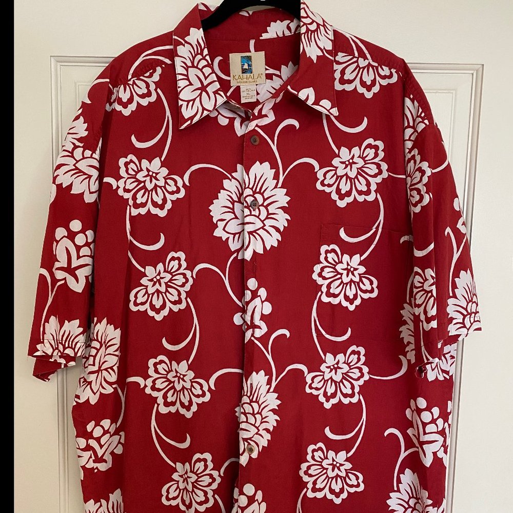 Classic Red Hawaiian Button-down